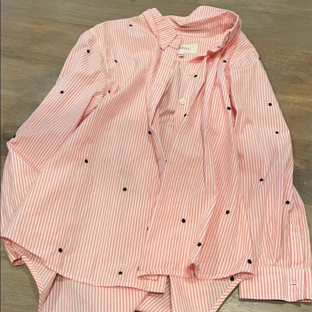 Pink stripe button down